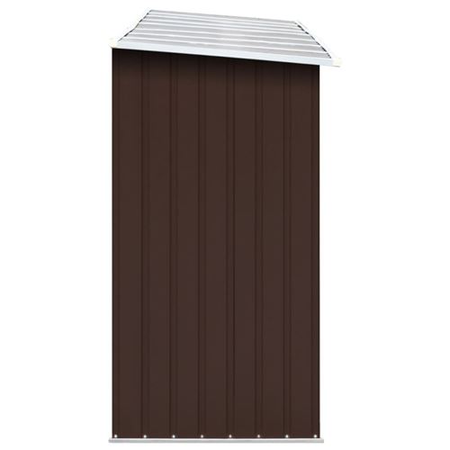 Abri de stockage de bois acier galvanisé 330x84x152 cm marron