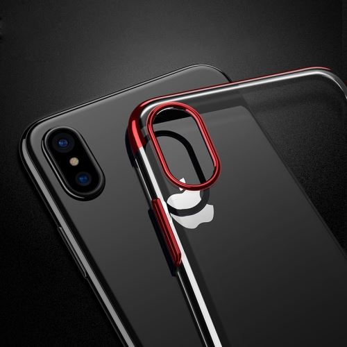 Iphone X / Xs Coque Protection Tpu Electroplating Rouge Als81464