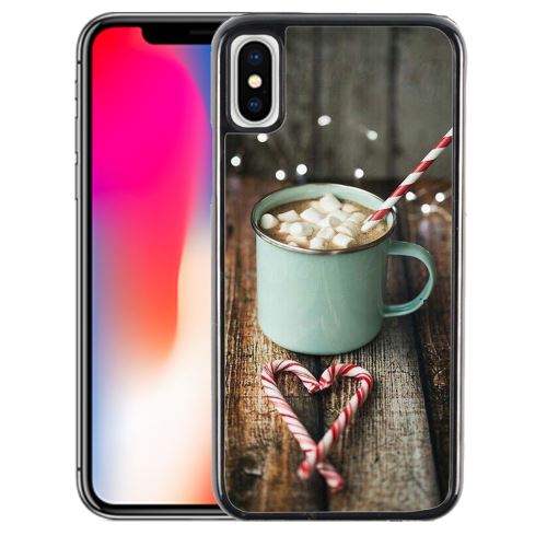 Coque pour iPhone XS chocolat chaud marshmallow