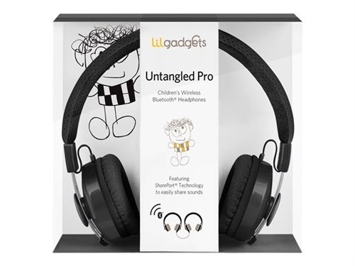 LilGadgets Untangled Pro - Koptelefoon met micro - op oor - Bluetooth - draadloos - ruisisolatie - zwart