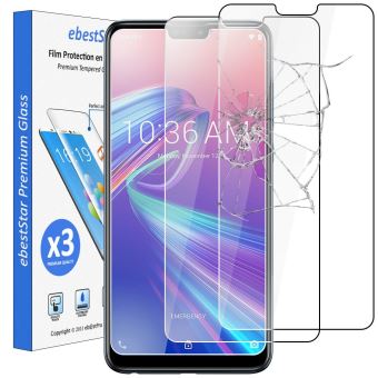 Compatible pour ASUS Zenfone Max Pro (M2) ZB631KL / X01BD X01BDA Couverture Totale Étui Coque Protection Avant/arrière 360 ​​Full Rigide Mince arrière + Cadre + Film Verre trempé Blue/Noir