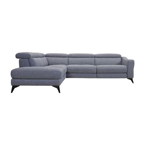 KANSAS Canape dangle grauche 1 relax electrique - Tissu Gris - L 283 x P 102 x H x 74 cm