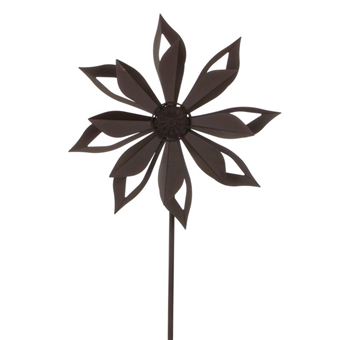L Heritier Du Temps Mobile Pic Tuteur De Jardin Eolienne Moulin A Vent Double Helices En Fer Patine Marron 38x38x130cm Decoration D Exterieur Achat Prix Fnac