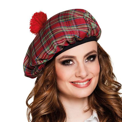 béret écossais rouge adulte