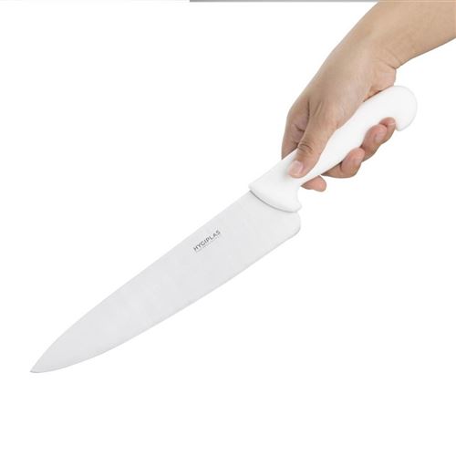 Couteau de cuisinier blanc professionnel - 25,5 cm - Hygiplas