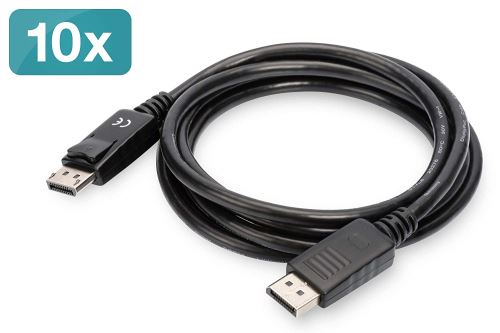 Digitus Displayport Lot de 10 câbles de Connexion DP St/2 2 2 m Ultra HD SW
