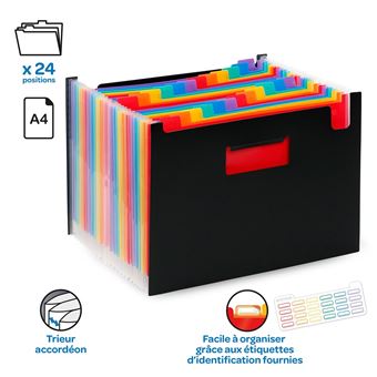 trieur accordéon 24 positions RAINBOW CLASS Viquel Polypropylène Noir