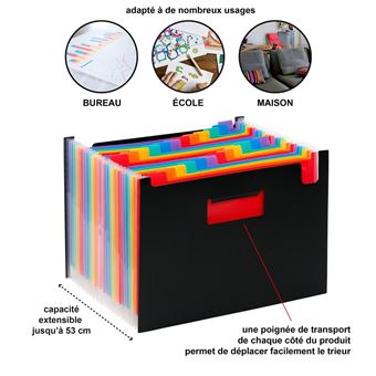 trieur accordéon 24 positions RAINBOW CLASS Viquel Polypropylène Noir
