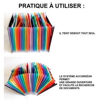 trieur accordéon 24 positions RAINBOW CLASS Viquel Polypropylène Noir