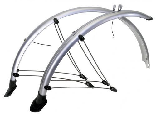 M-Wave Garde-boue ensemble de 26 pouces en plastique 60 mm argent