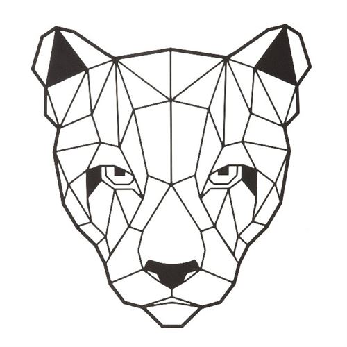 Décoration Murale en Metal Cougar Noir - Art, Maison, Déco - pour séjour, bureau, mur