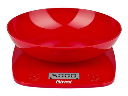 Girmi ps0102 Balance de cuisine, 0 Watt, Plastic, rouge