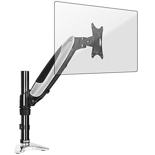 Duronic DM651X1 Support &eacute;cran PC pour bureau &agrave; pince - Bras &agrave; gaz ajustable &agrave; la vol&eacute;e