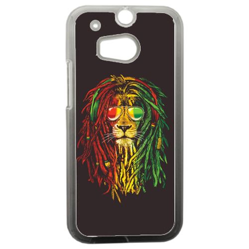 Coque Lion Rasta A Lunette Compatible Htc One 2 M8 Transparent
