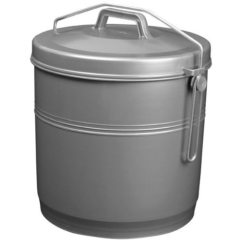 Poubelle etrier 16 litres gris silver aluminium et plastique p16c