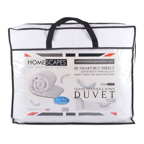 NEW Homescapes Goose Feather & Down 100% Cotton 13.5 Tog Duvet - Super King