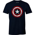 T-shirt Captain America Marvel - The Shield - S - Navy