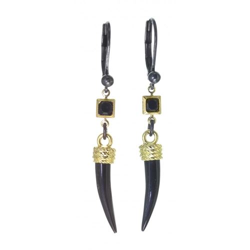 Féline : boucles d'oreille crochets mini croc - franck herval