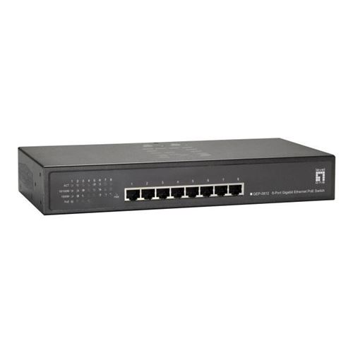 LevelOne GEP-0812W90 Commutateur 4 x 10-100-1000 (PoE+) + 4 x 10-100-1000 Ordinateur de bureau, Montable sur rack PoE+ (85 W)