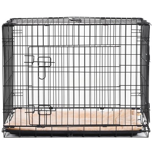 Cage Caisse De Transport Pliante Pour Chien En Métal Noir 106 X 71 X 76 Cm Matelas Fourni