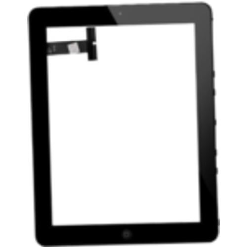 Ecran tactile noir de remplacement pour iPad 1 avec contour (3G uniquement)