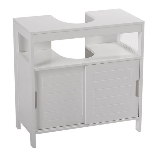 Meuble sous lavabo design Aqua - L. 60 x H. 60 cm - Blanc