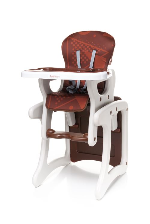 Confortable chaise haute / table enfant FASHI 2en1 - max 15kg - marron