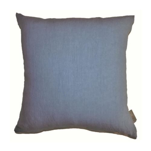 O'CBO Coussin déhoussable - 100% lin - 42 x 42 cm - Bleu horizon