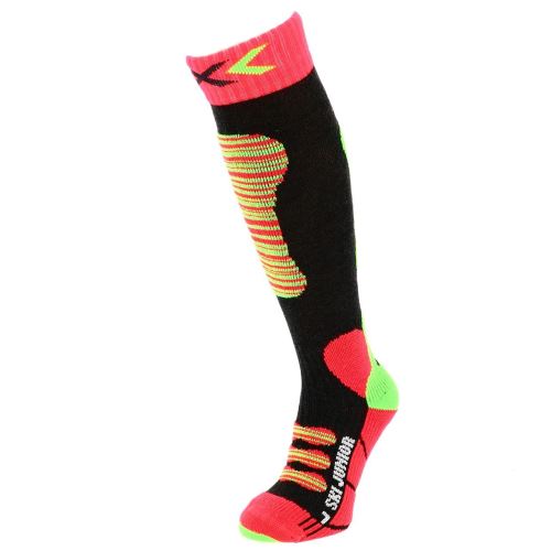 Chaussettes de ski X-socks Ski junior cor/vt paire Blanc taille : 31-34 réf : 43902