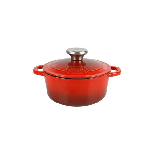 Sitram - 712393 Cocotte Fonte Emaillee Ronde 1.2l Rouge Interieur Noir Induction