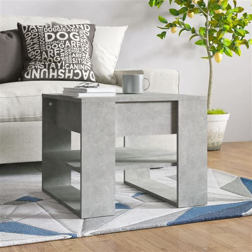 vidaXL - Table basse - Bois d'ingénierie - Gris - 55,5x55x45 cm - Image 3