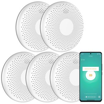 Détecteur De Fumée,Détecteur Combiné De Fumée Et De Monoxyde De Carbone Alarme Composite Avec Avertissement Sonore Et Affichage Numerique Alimente Par Batteriedebuns 83137081