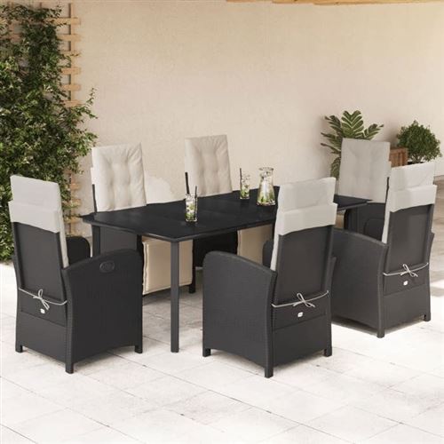 Non Communiqué Gris Vidaxl Ensemble À Manger De Jardin Avec Coussins 7 Pcs, Table Et Chaises De Patio, Meubles D'extérieur Terrasse, Moderne, 3212526