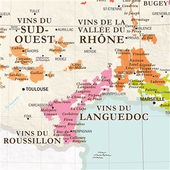 Achat Carte des Vins de France 30x40cm en gros