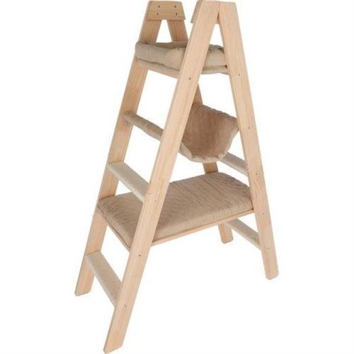 Arbre &agrave; chat 134 cm - LADDER - KERBL - Bois massif - 3 options de repos 