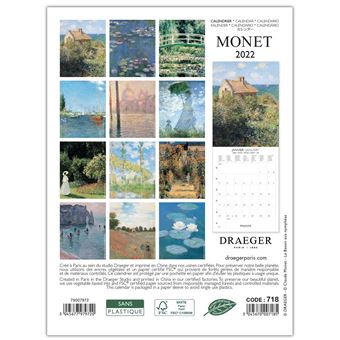 Petit Calendrier Mural Monet - 2022 - Draeger Paris