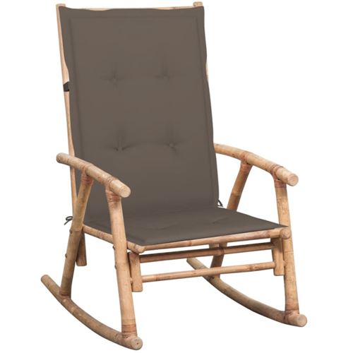 Non Communiqué Marron Chaise À Bascule Avec Coussin Bambou