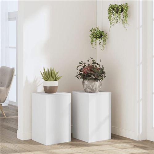 Vidaxl - Supports pour plantes 2 pcs blanc 30x30x50 cm bois d'ingénierie