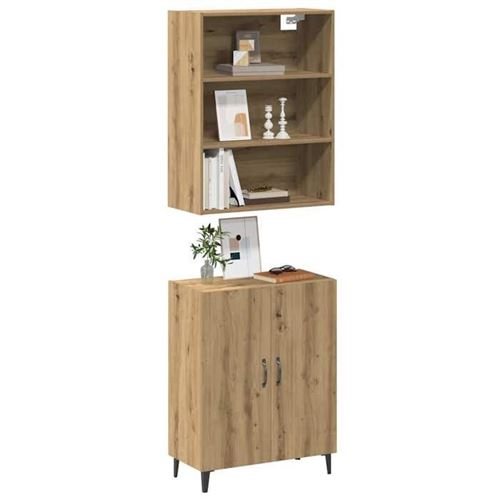 Vidaxl Buffet Avec Armoire Murale - Chêne Artisanal - Image 3