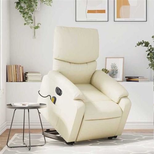 Non Communiqué Beige Vidaxl Fauteuil De Relaxation, Massage, Inclinable Électrique Similicuir Crème