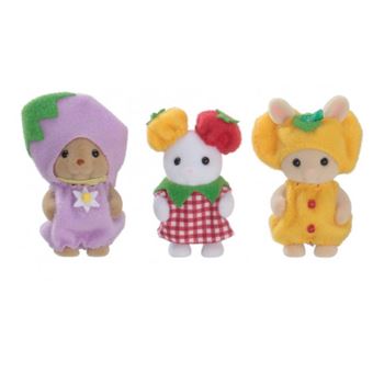 Poupée Sylvanian Families Le Trio Des Bébés En Costumes De Légumes