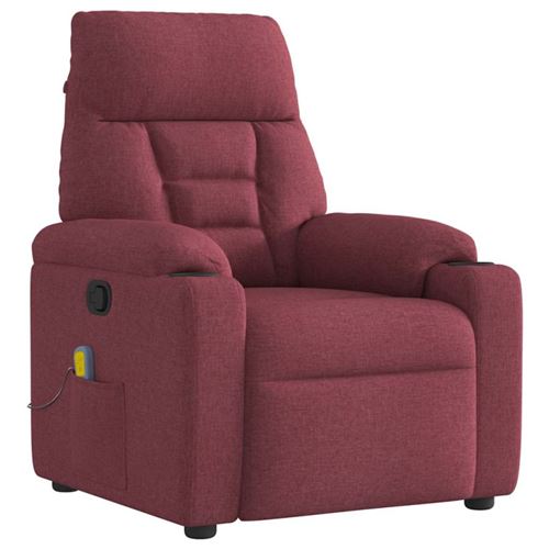 Non Communiqué Rouge Fauteuil De Massage Inclinable Bordeaux Tissu
