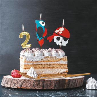 Kit DIY Bougies d'anniversaire - Pirate - 2 pcs