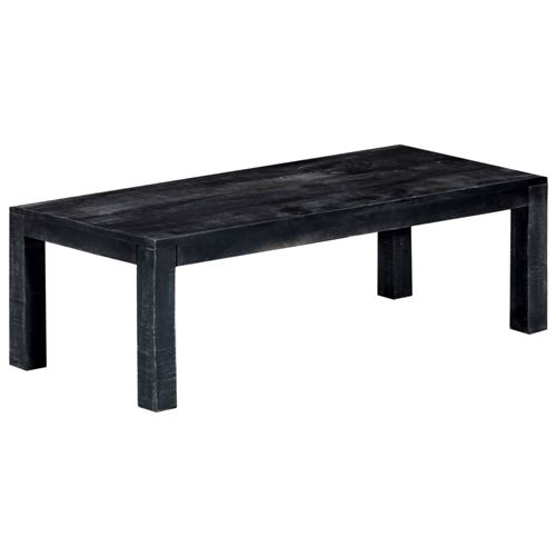 vidaXL Table basse Noir 110 x 50 x 35 cm Bois de manguier solide
