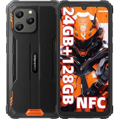 Smartphone Incassable Blackview BV5300 Plus(NFC) Android 13 6,1 24Go+128Go/2To 6580mAh 13MP IP68 Étanché Dual SIM Face ID - Orange