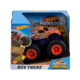 Hot wheels - monster jam géant : double trouble 11 x 9 cm (lxh) - voiture brune - 1