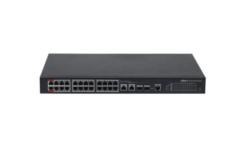 Dahua DH-PFS4226-24ET-240 - Commutateur - Géré - 22 x 10/100 (PoE) + 2 x 10/100 (PoE+) + 2 x SFP Gigabit combiné - de bureau - PoE+ (240 W)
