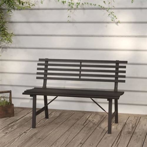 Vidaxl Noir Banc De Jardin 110 Cm Acier - Image 3