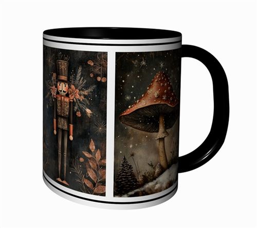 Non Communiqué Mug Tasse À Café - Mug Noel Artistique Illustration Vintage Noël Cadeau De Fetes De Fin D' Annee 4811 - Image 1