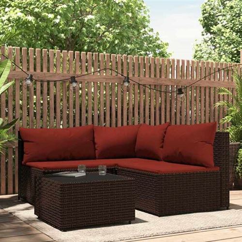 Salon de jardin modulable vidaxl Resine tressee 4 pieces